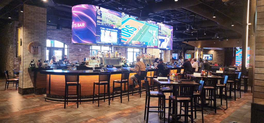 The sports bar at The Sports Bar at the Chumash Casino Resort in Santa Ynez, California.
Aptly titled, right?