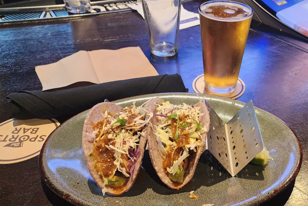 TEQUILA CITRUS CHICKEN:
Chicken marinated with tequila & citrus shaved cabbage guacamole, Cotija cheese, and chipotle tomatillo salsa.
Just order it. You'll thank me later. Or you won't if you don't like tacos. In which case I'm not sure we can be friends.