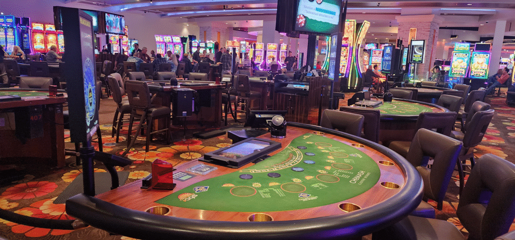Empty tables at the Chumash Casino Resort in Santa Ynez, California. What more is there to say?